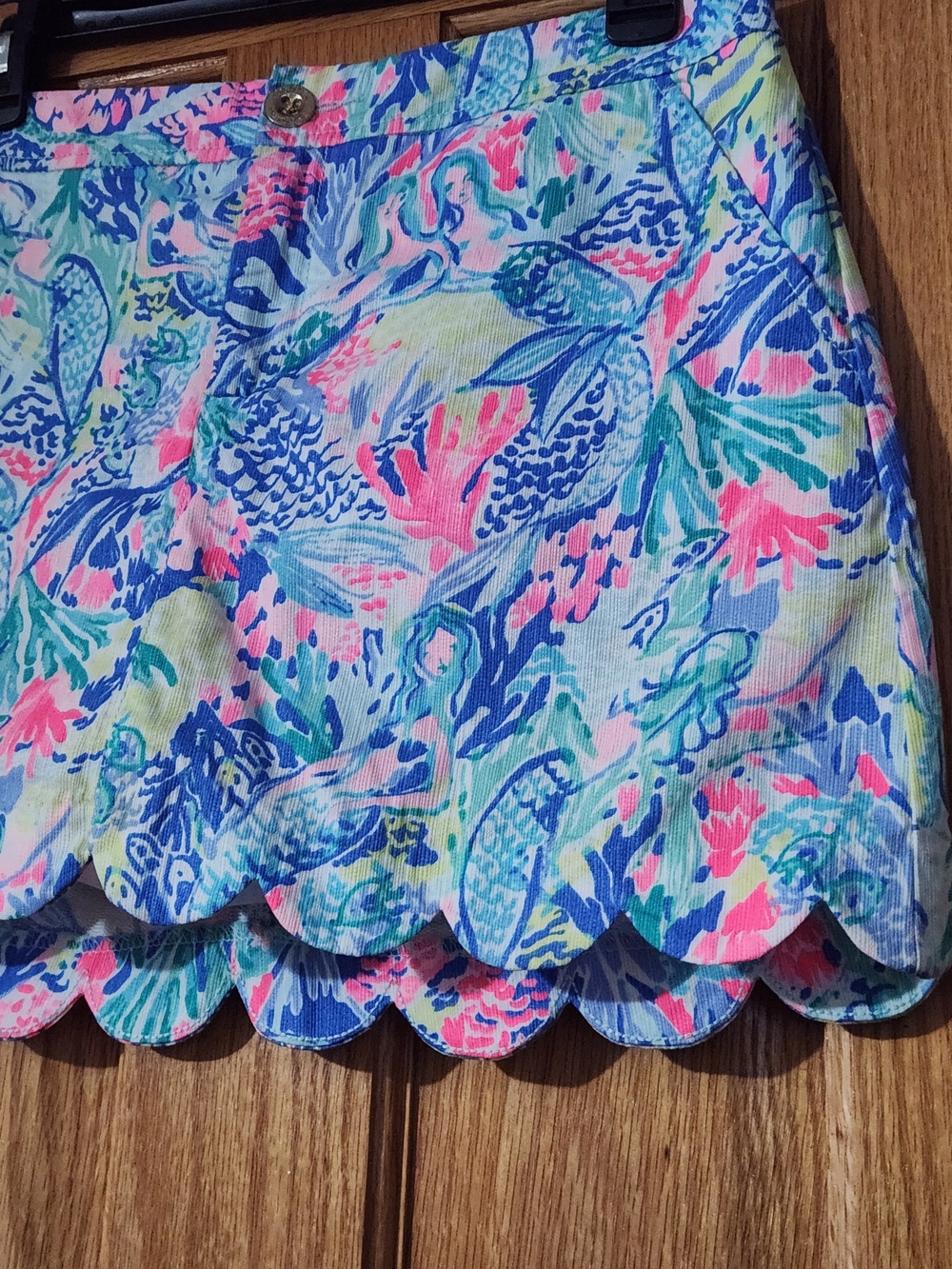 Lilly Pulitzer Colette Mermaid Cove Scalloped Mini Skort Sz Small (4/6) Preppy